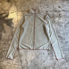 画像2: COLOR OUT STITCH DESIGN SHEER TULLE HALF NECK L/S TOPS / Ladies M (2)