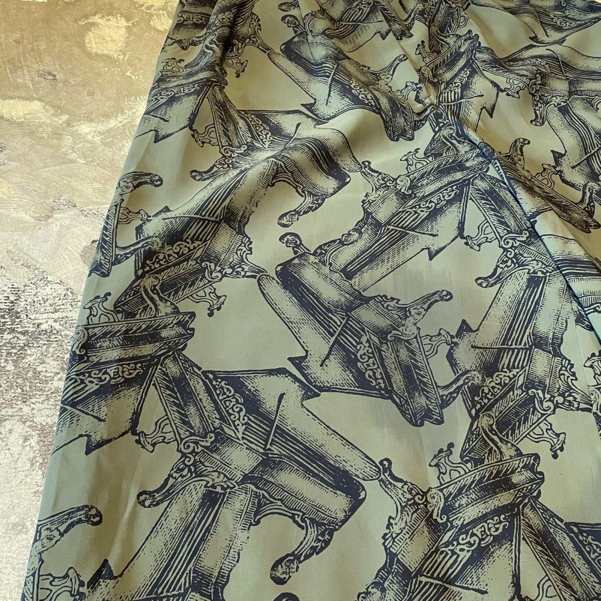 画像5: GRAND PIANO PATTERN CROPPED WIDE PANTS / W28~W33 (5)