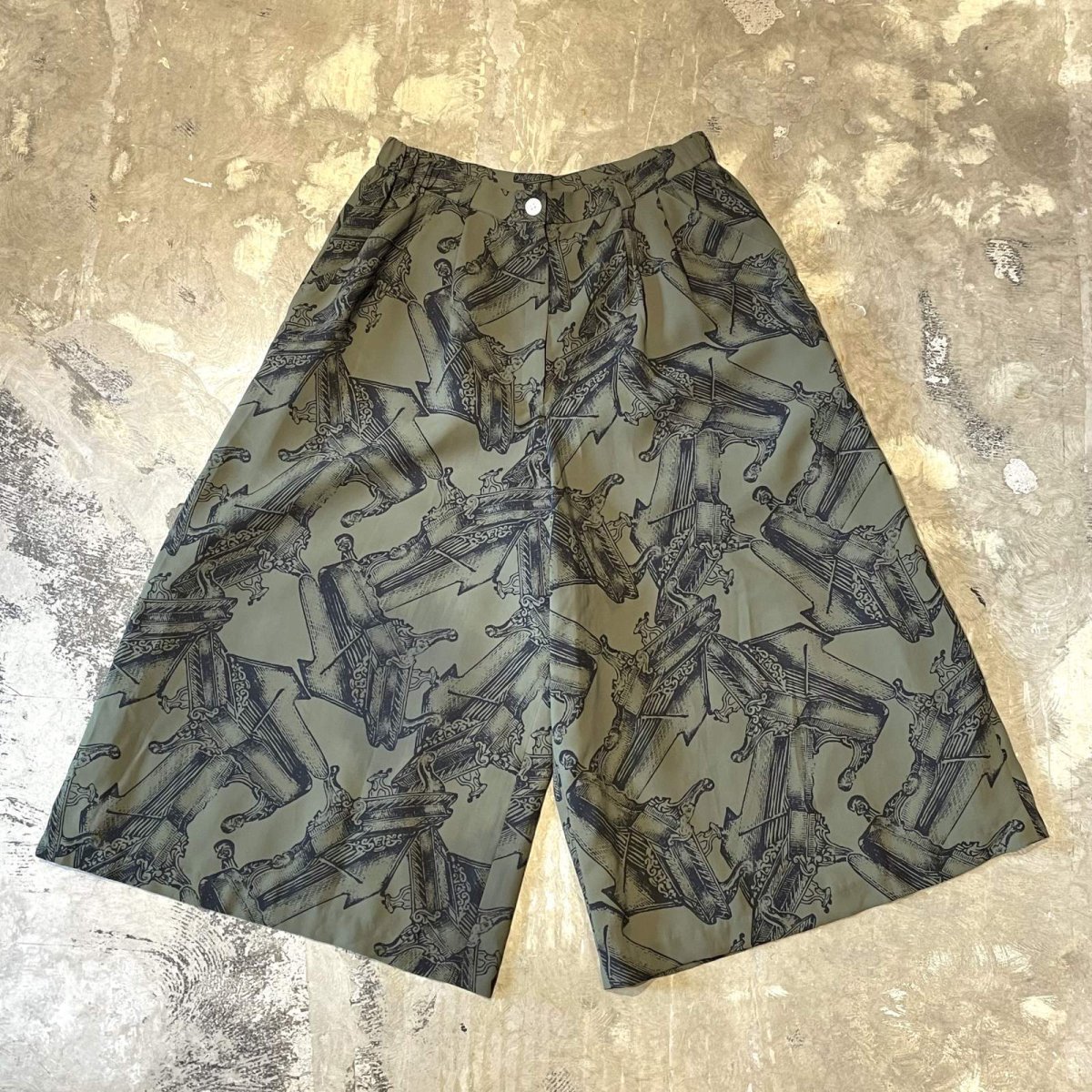 画像1: GRAND PIANO PATTERN CROPPED WIDE PANTS / W28~W33 (1)