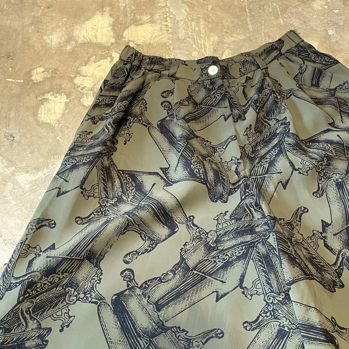 画像3: GRAND PIANO PATTERN CROPPED WIDE PANTS / W28~W33 (3)