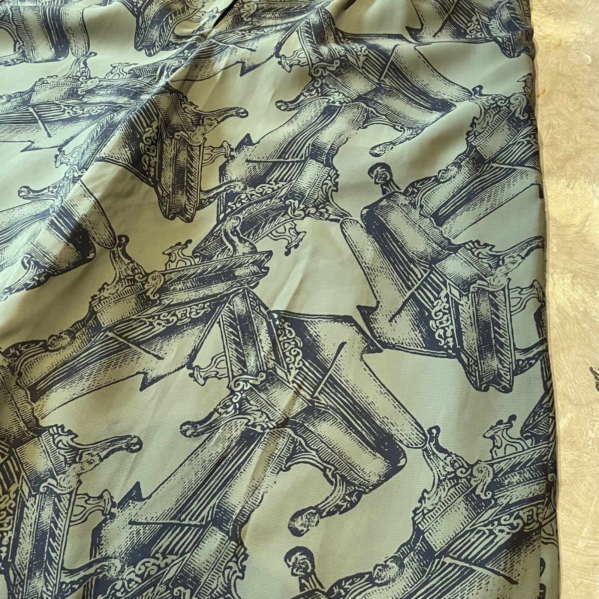 画像6: GRAND PIANO PATTERN CROPPED WIDE PANTS / W28~W33 (6)