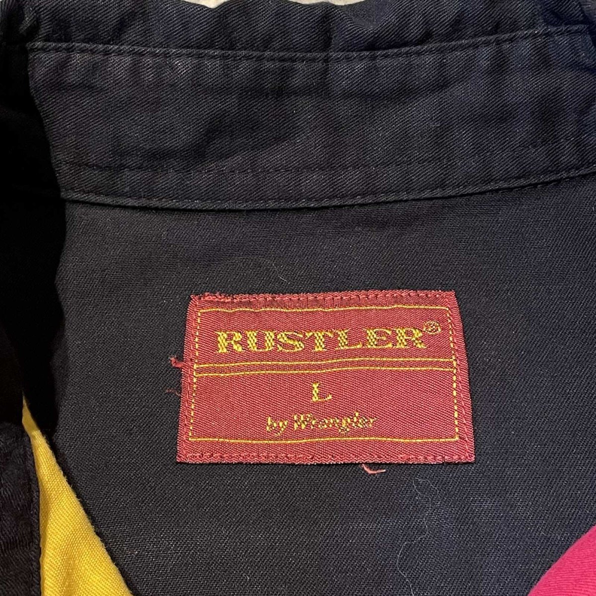 画像10: "RUSTLER" COLOR SWITCHED COTTON L/S SHIRT / Mens L (10)