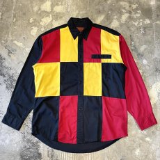 画像1: "RUSTLER" COLOR SWITCHED COTTON L/S SHIRT / Mens L (1)