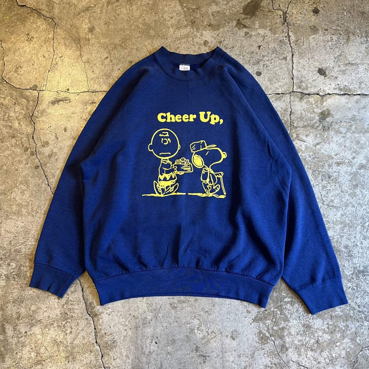 画像1: 90's "SNOOPY×CHARLIE BROWN" FRONT PRINTED DESIGN COLOR L/S SWEAT / Ladies L / MADE IN USA (1)