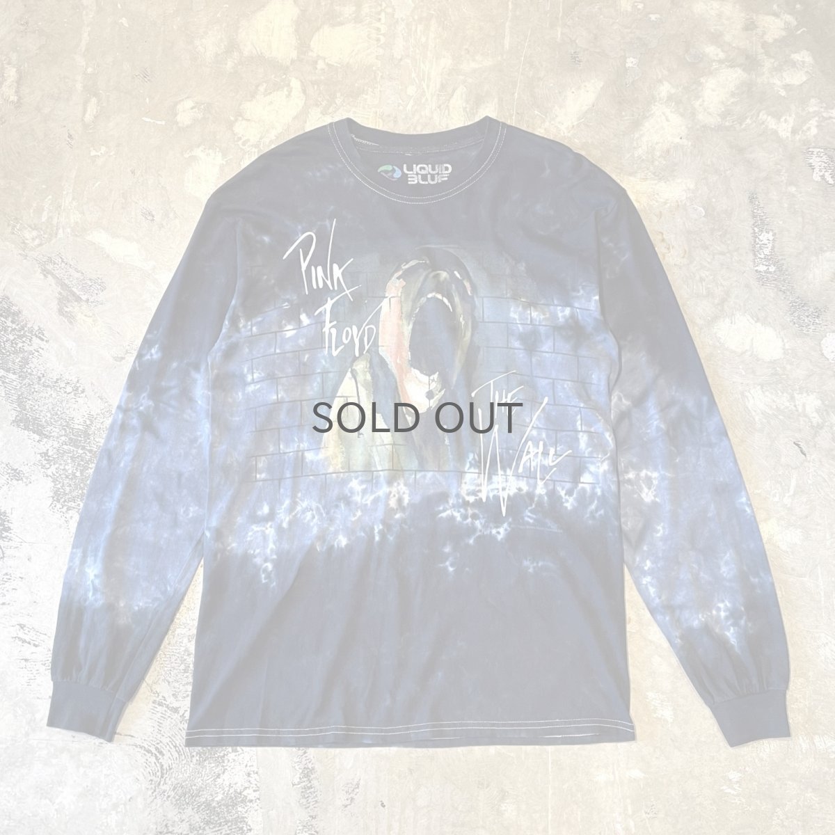 画像1: "LIQUID BLUE" TIE DYE PATTERN PINK FLOYD PRINTED L/S TEE / Mens M (1)