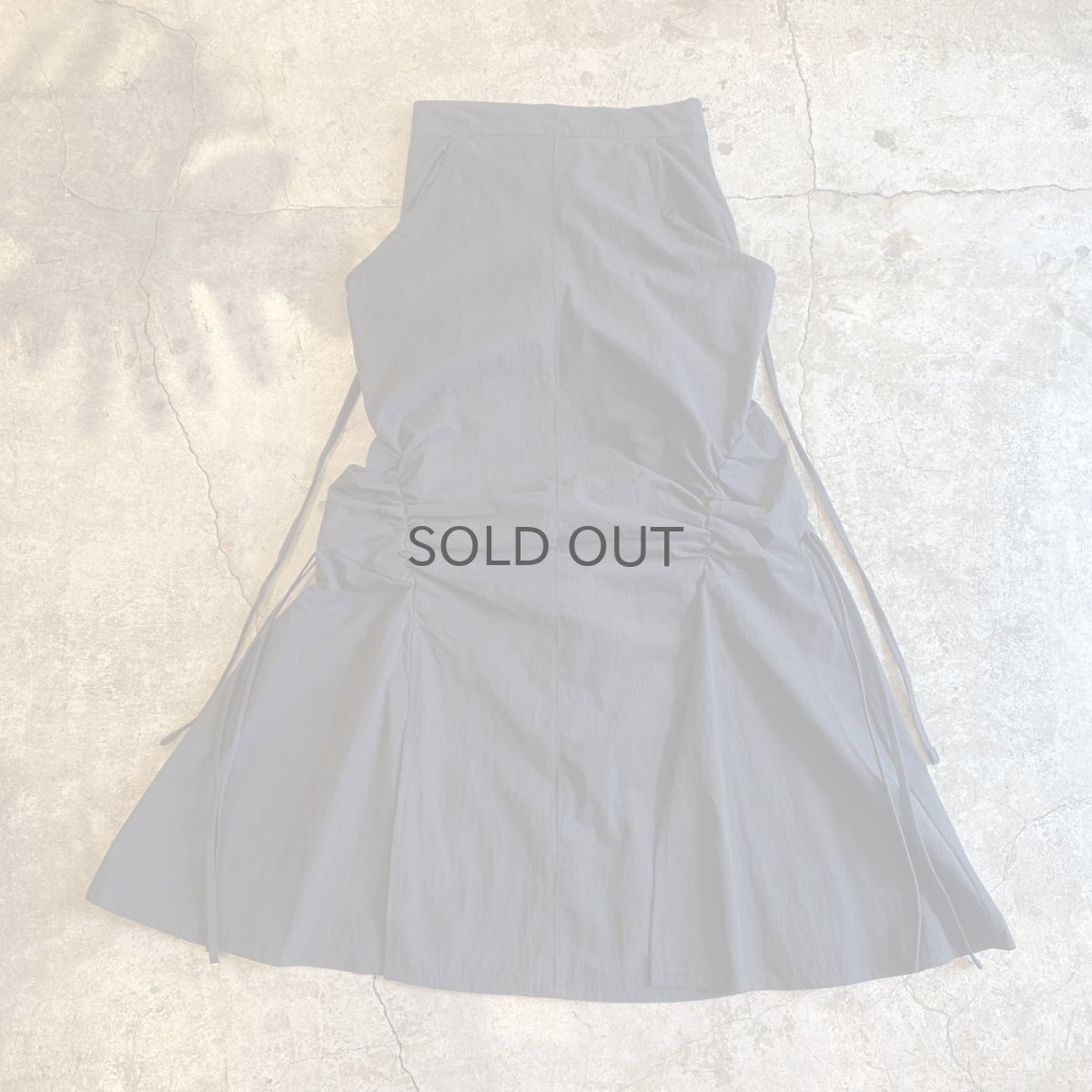画像1: 【WONDERGROUND】SHIRRING SKIRT / OS / BLACK (1)
