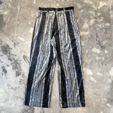 画像2: STRIPE PATTERN VELVET STRAIGHT SLACKS / W29 (2)