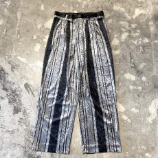 画像1: STRIPE PATTERN VELVET STRAIGHT SLACKS / W29 (1)