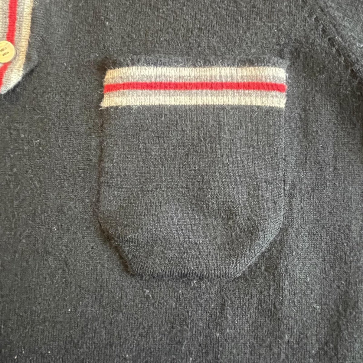 画像11: OLD POINT 3 COLOR LINE DESIGN WOOL L/S POLO KNIT SWEATER / Ladies M / MADE IN ITALY (11)