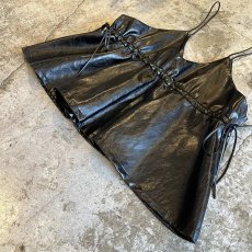 画像5: SIDE RIBBON DESIGN FAUX LEATHER CAMISOLE / Ladies S~M (5)