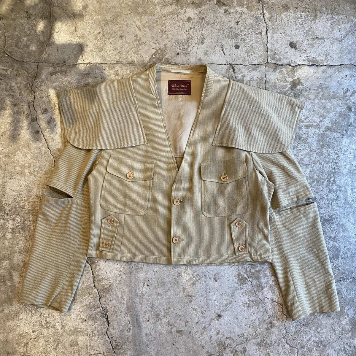 画像1: 【Wiz&Witch】"TRANSFORM" STRIPE SHORT SAFARI JACKET / OS (1)