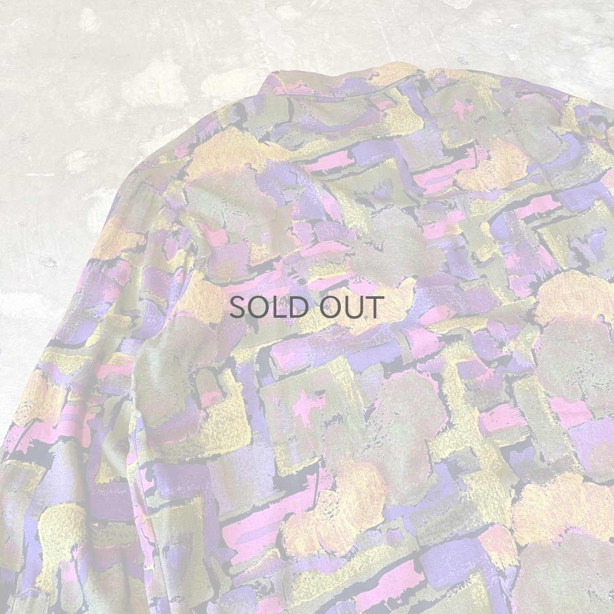 画像9: ALL OVER ARTISTIC PATTERN RAYON L/S SHIRT / Mens XL / MADE IN USA (9)