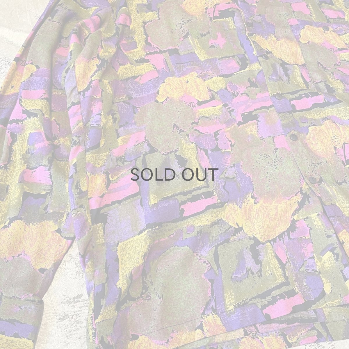画像5: ALL OVER ARTISTIC PATTERN RAYON L/S SHIRT / Mens XL / MADE IN USA (5)