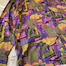 画像5: ALL OVER ARTISTIC PATTERN RAYON L/S SHIRT / Mens XL / MADE IN USA (5)