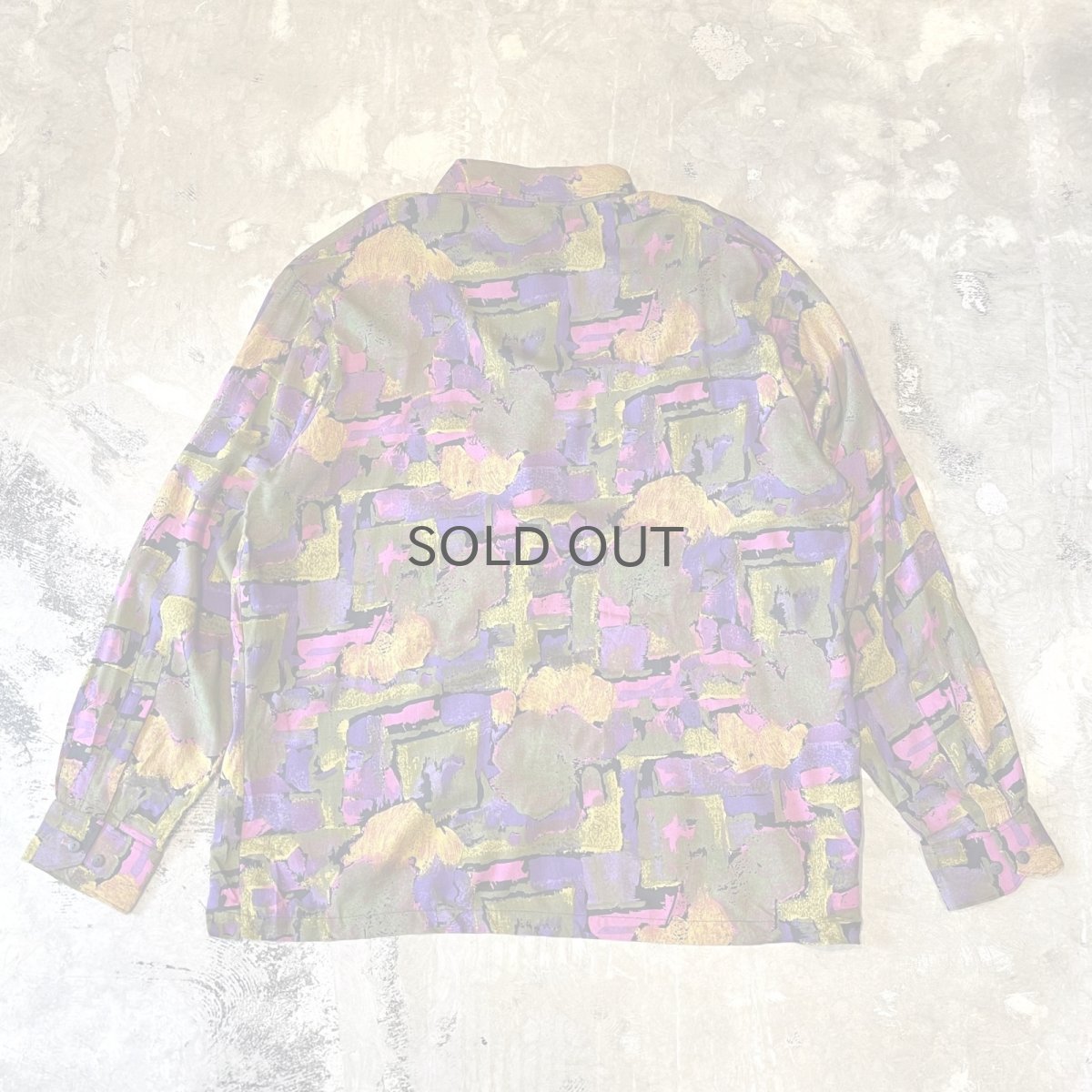 画像2: ALL OVER ARTISTIC PATTERN RAYON L/S SHIRT / Mens XL / MADE IN USA (2)