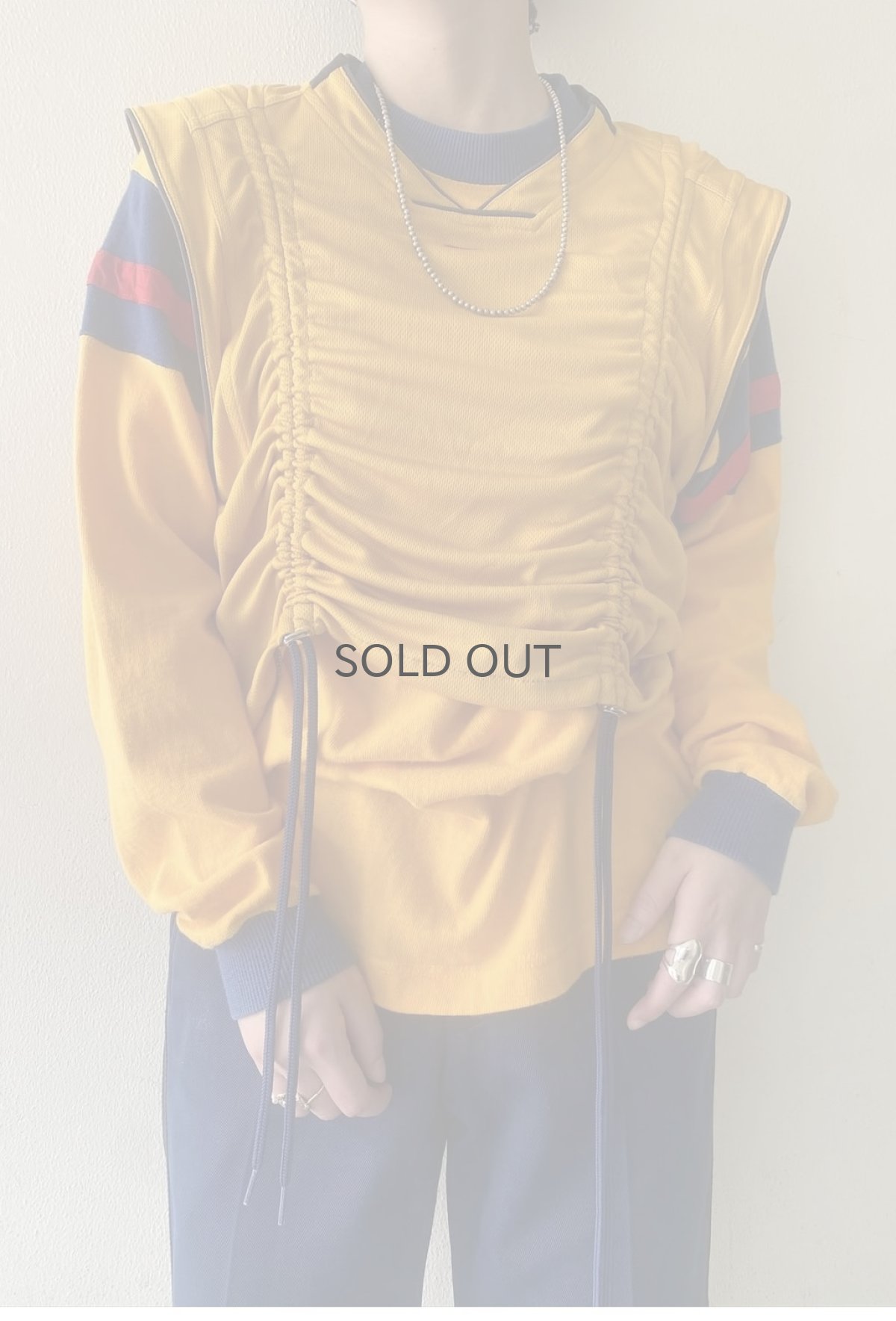 画像14: OLD SLEEVE COLOR LINE DESIGN L/S TOPS / Ladies M  (14)