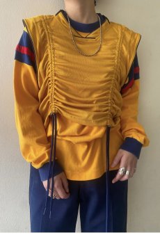 画像14: OLD SLEEVE COLOR LINE DESIGN L/S TOPS / Ladies M  (14)