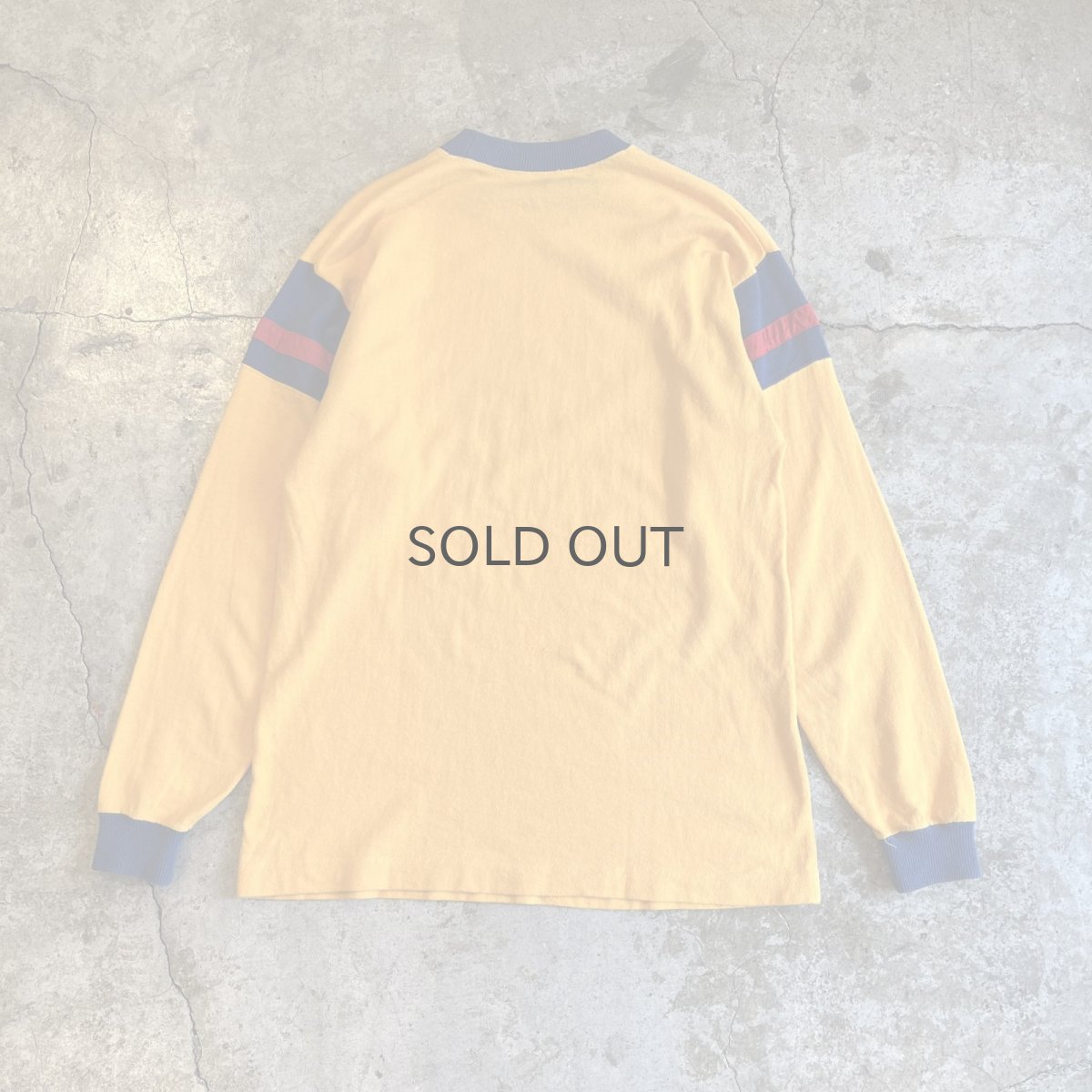 画像2: OLD SLEEVE COLOR LINE DESIGN L/S TOPS / Ladies M  (2)