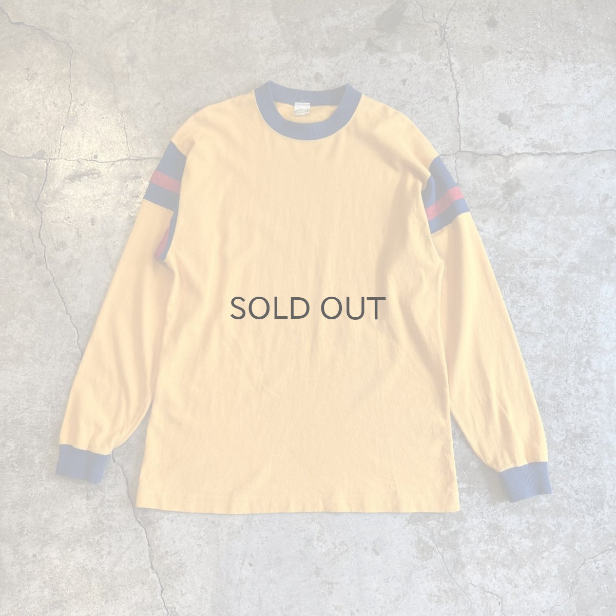 画像1: OLD SLEEVE COLOR LINE DESIGN L/S TOPS / Ladies M  (1)