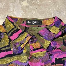 画像10: ALL OVER ARTISTIC PATTERN RAYON L/S SHIRT / Mens XL / MADE IN USA (10)