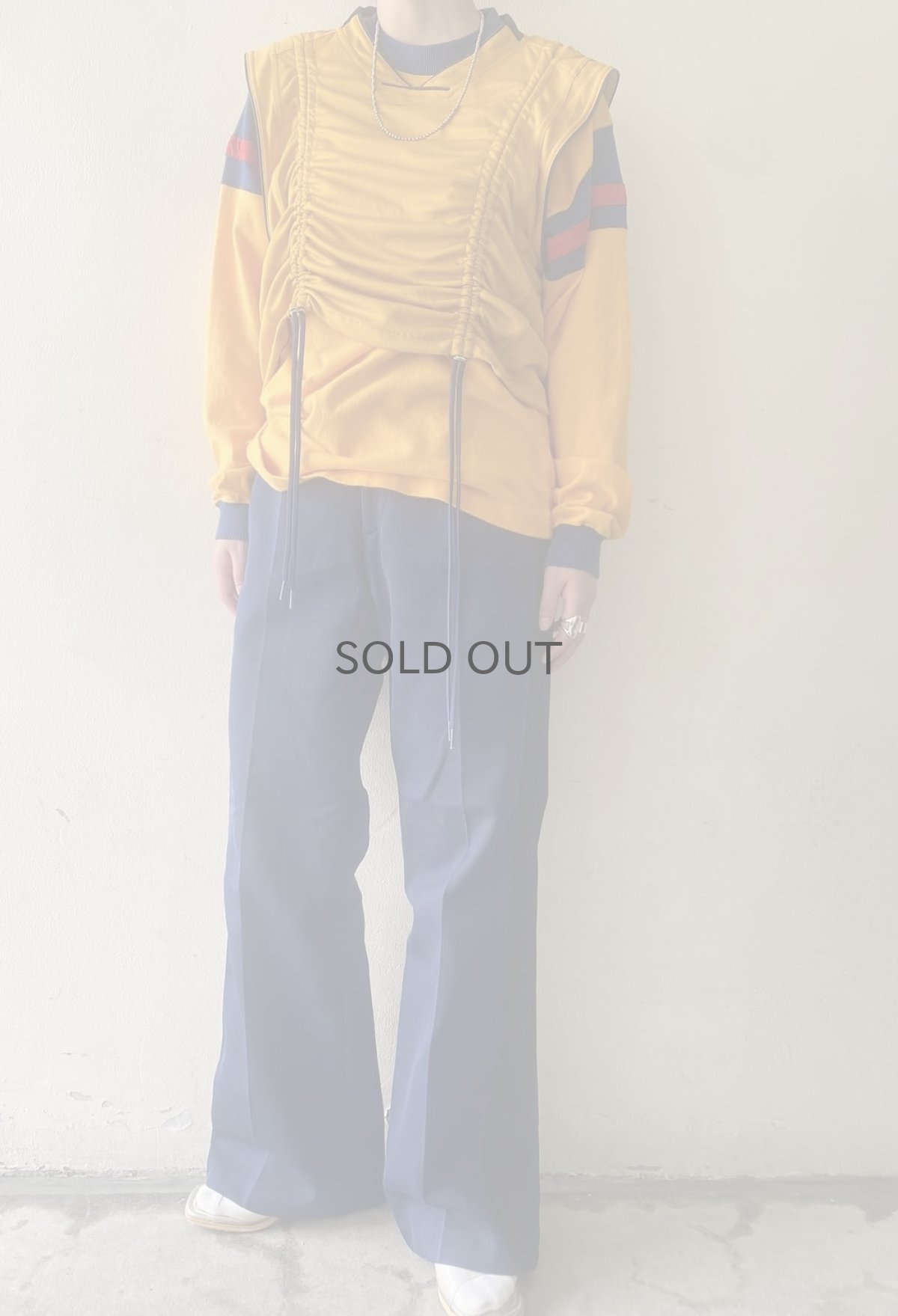 画像15: OLD SLEEVE COLOR LINE DESIGN L/S TOPS / Ladies M  (15)