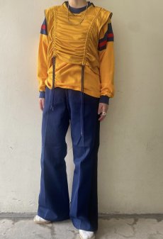 画像15: OLD SLEEVE COLOR LINE DESIGN L/S TOPS / Ladies M  (15)