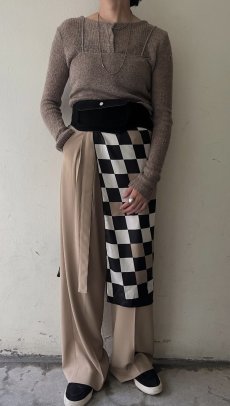 画像14: GREIGE COLOR 2 PIECES LAYERED DESIGN KNIT CARDIGAN / Ladies M (14)