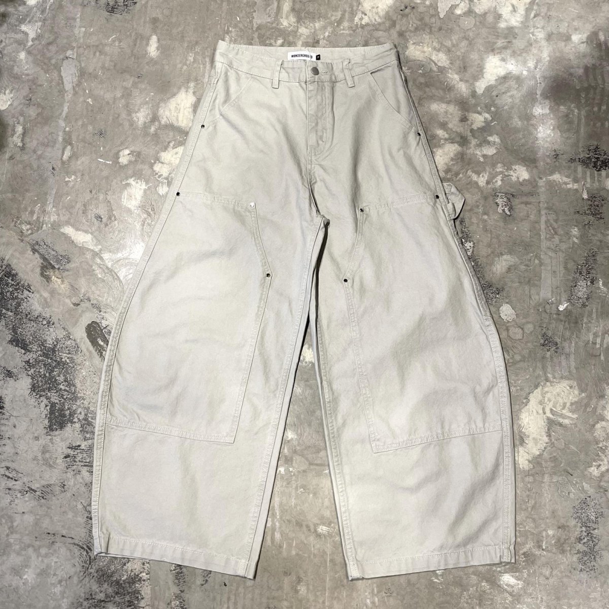 画像1: 【WONDERGROUND】BALLOON SILHOUETTE DOUBLE KNEE PAINTER PANTS / GREY / S&M (1)