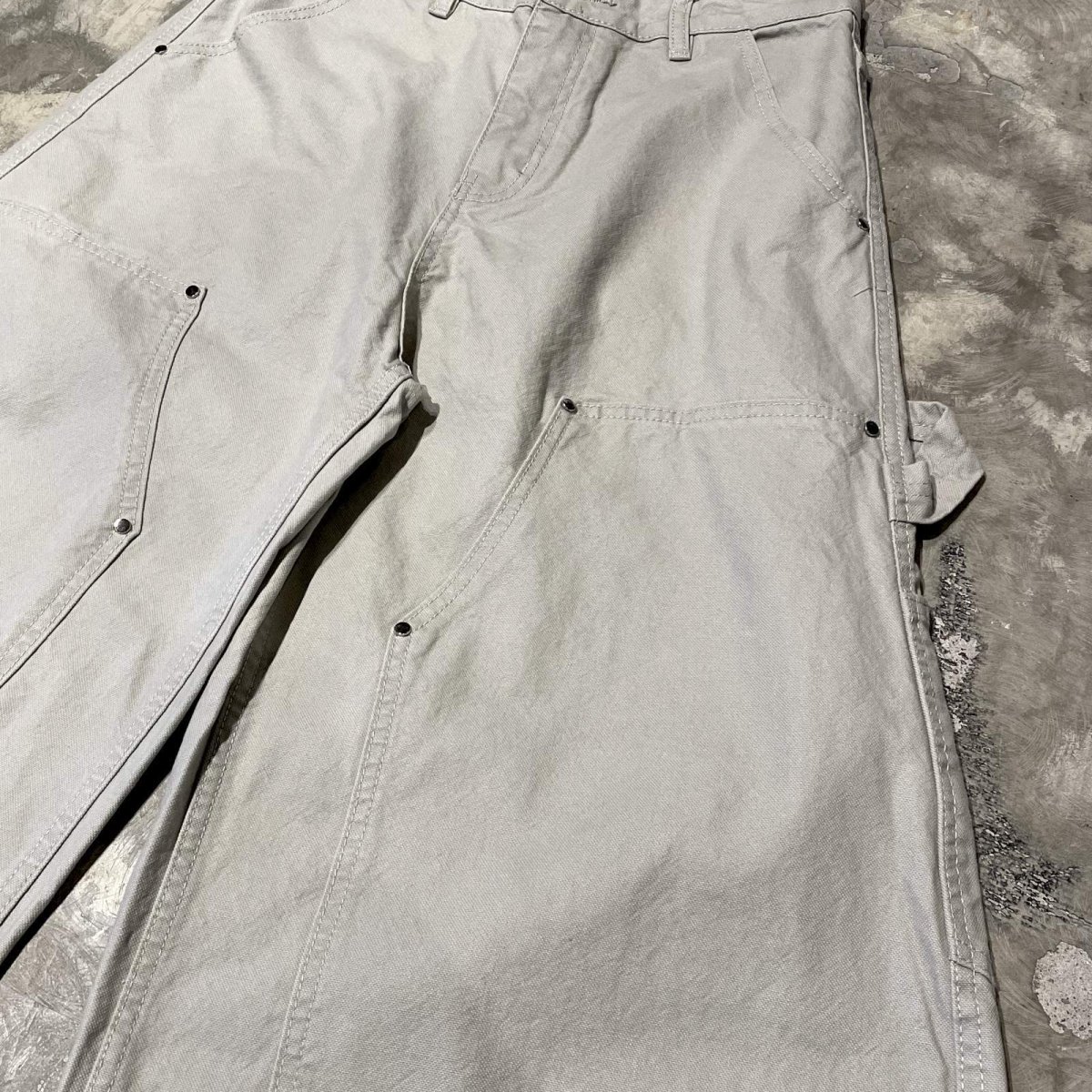 画像4: 【WONDERGROUND】BALLOON SILHOUETTE DOUBLE KNEE PAINTER PANTS / GREY / S&M (4)