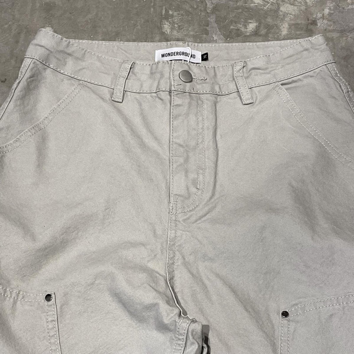 画像10: 【WONDERGROUND】BALLOON SILHOUETTE DOUBLE KNEE PAINTER PANTS / GREY / S&M (10)