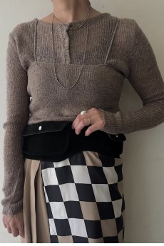 画像15: GREIGE COLOR 2 PIECES LAYERED DESIGN KNIT CARDIGAN / Ladies M (15)