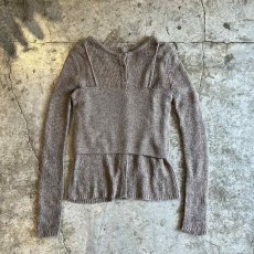 画像1: GREIGE COLOR 2 PIECES LAYERED DESIGN KNIT CARDIGAN / Ladies M (1)