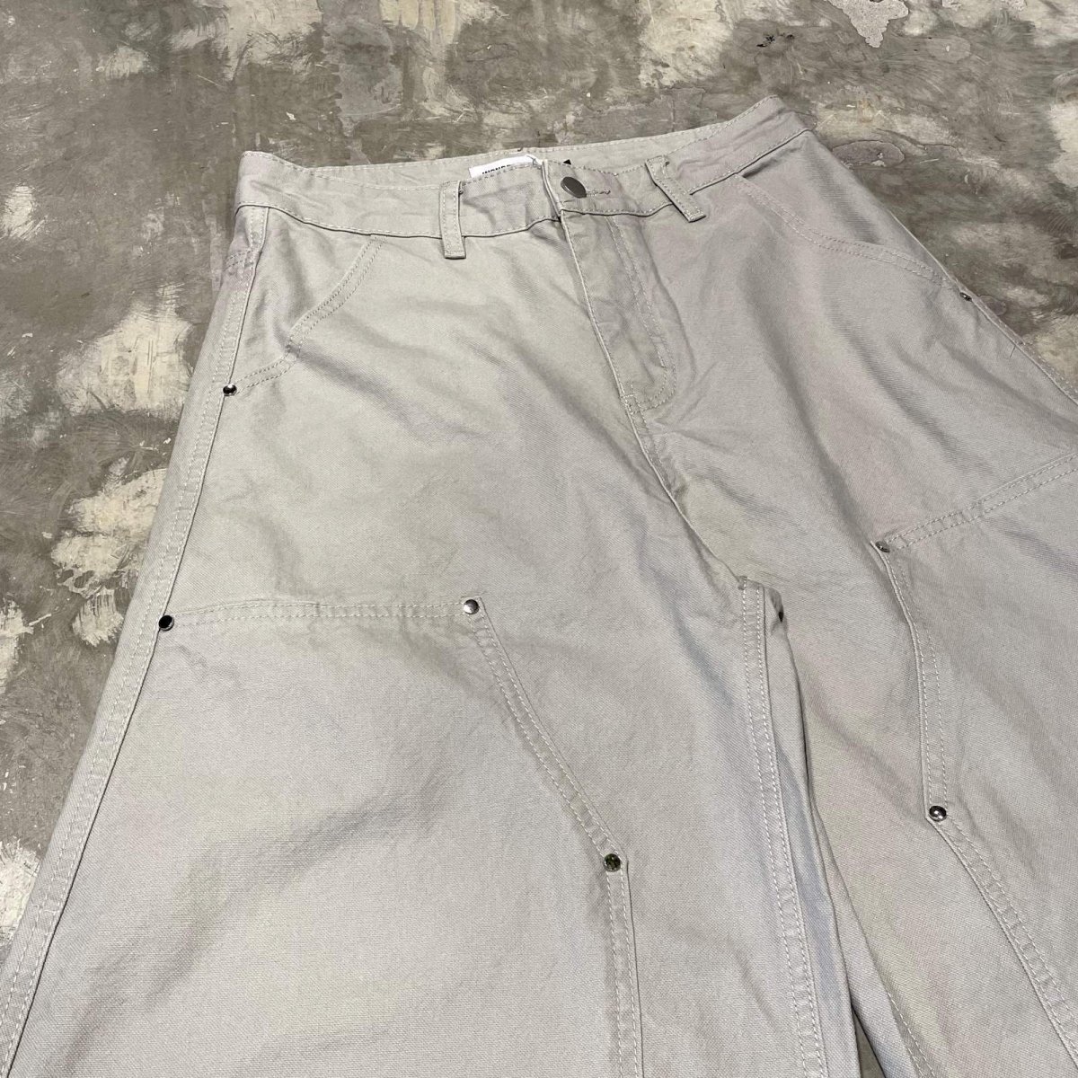 画像3: 【WONDERGROUND】BALLOON SILHOUETTE DOUBLE KNEE PAINTER PANTS / GREY / S&M (3)