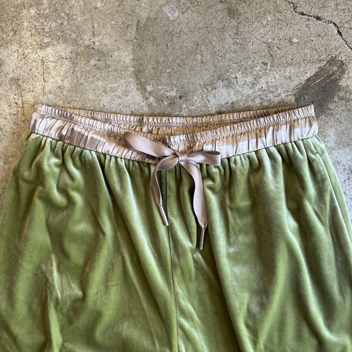 画像6: WAIST RIBBON DESIGN COLOR VELVET PANTS / ~W33 (6)
