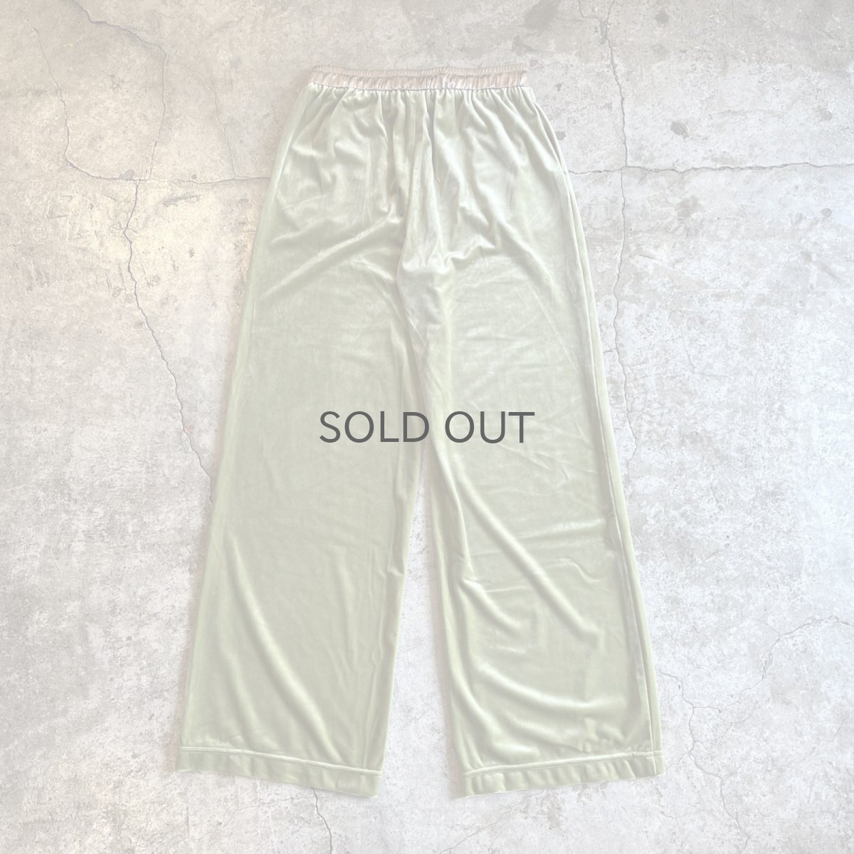 画像2: WAIST RIBBON DESIGN COLOR VELVET PANTS / ~W33 (2)