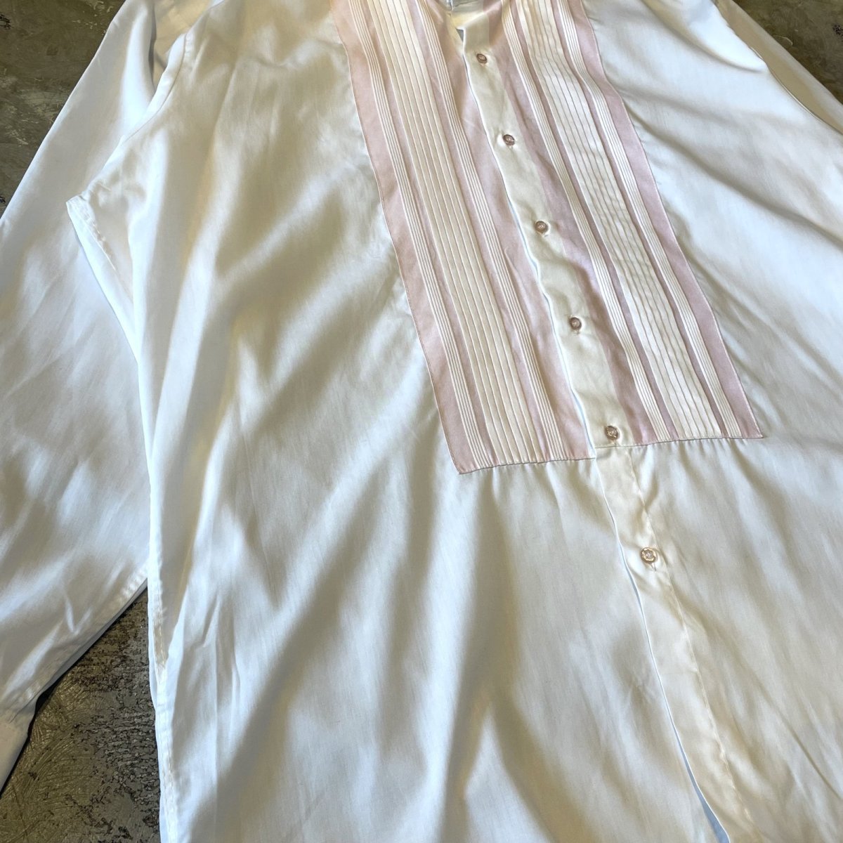 画像5: COLOR SWITCHED PLEATED DRESS L/S SHIRT / Mens XL / MADE IN USA (5)