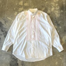 画像1: COLOR SWITCHED PLEATED DRESS L/S SHIRT / Mens XL / MADE IN USA (1)