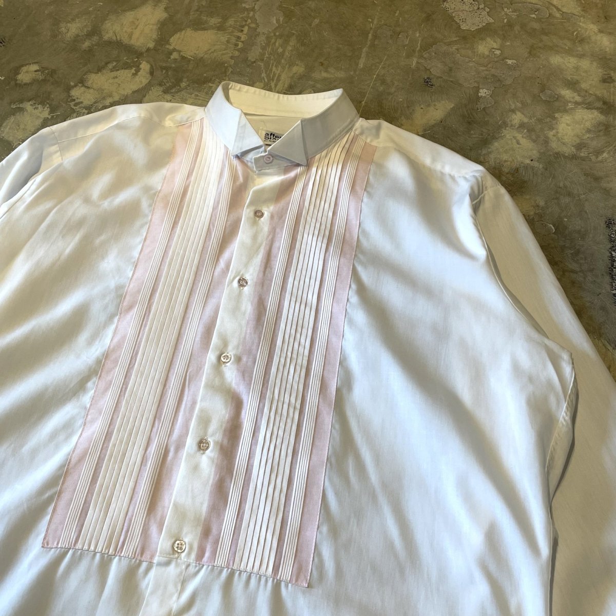 画像4: COLOR SWITCHED PLEATED DRESS L/S SHIRT / Mens XL / MADE IN USA (4)