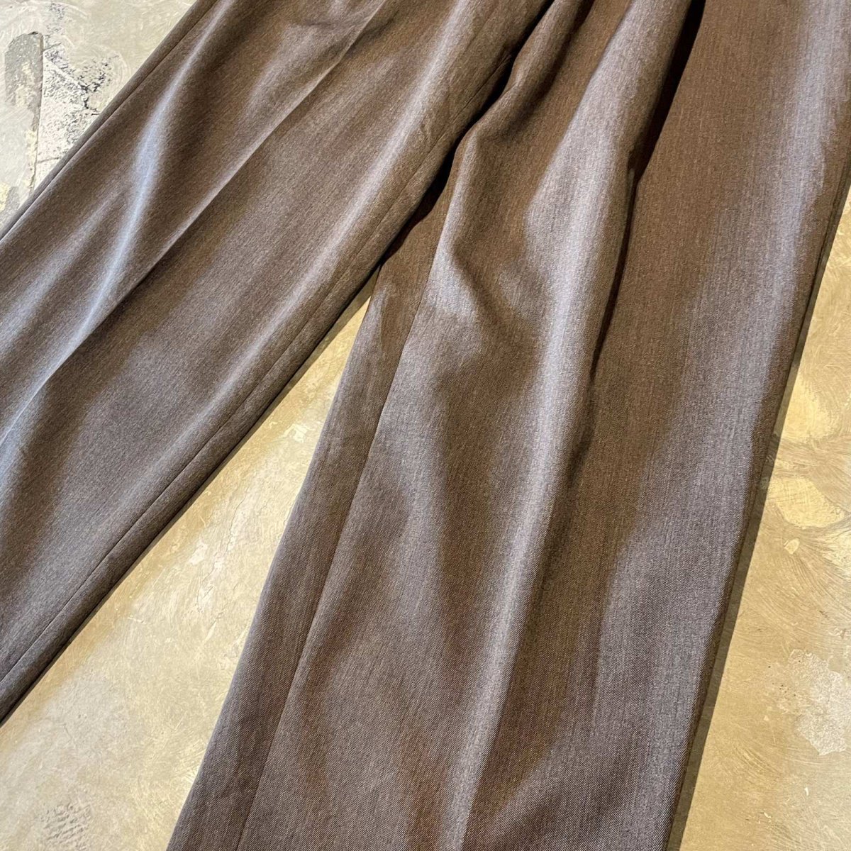 画像6: THREE TUCK WIDE SILHOUETTE COLOR WOOL SLACKS / W33 (6)