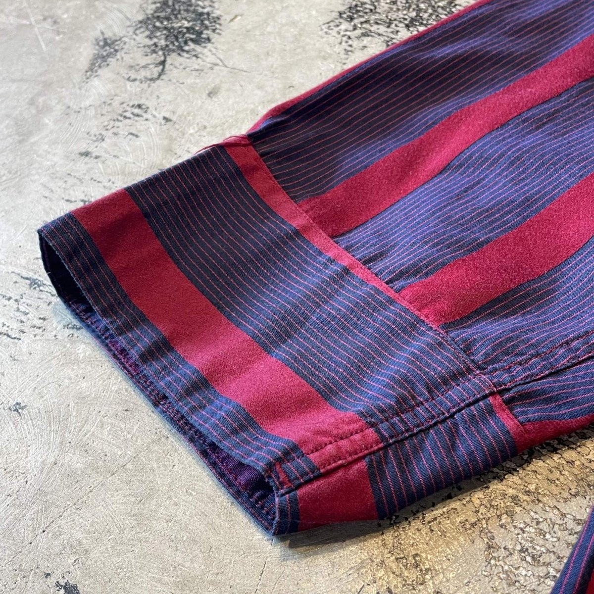 画像7: ALL OVER STRIPE PATTERN OPEN COLLAR PAJAMA L/S SHIRT / Mens S (7)