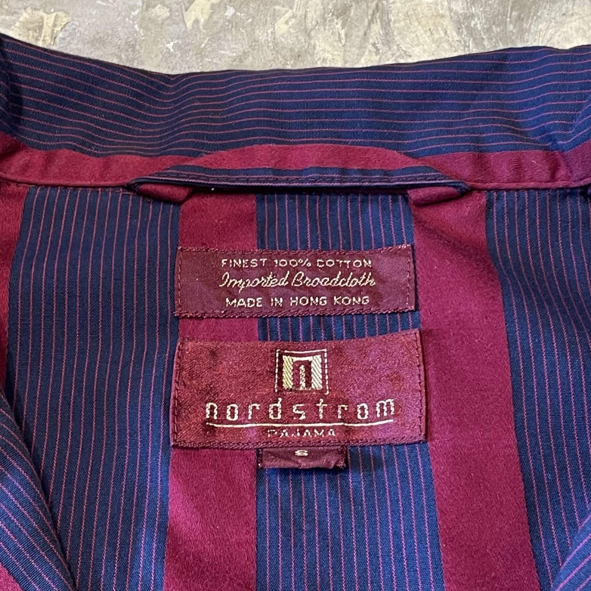 画像11: ALL OVER STRIPE PATTERN OPEN COLLAR PAJAMA L/S SHIRT / Mens S (11)