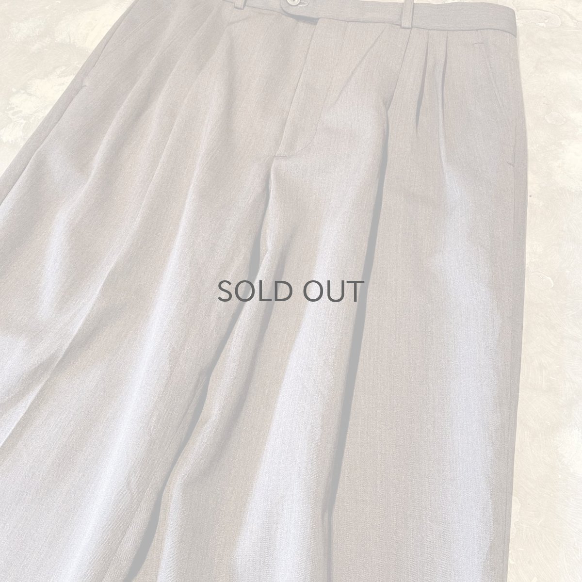 画像4: THREE TUCK WIDE SILHOUETTE COLOR WOOL SLACKS / W33 (4)