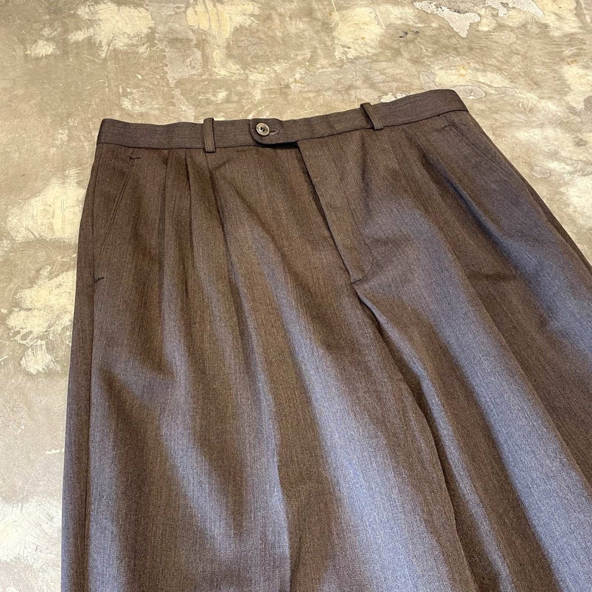 画像3: THREE TUCK WIDE SILHOUETTE COLOR WOOL SLACKS / W33 (3)