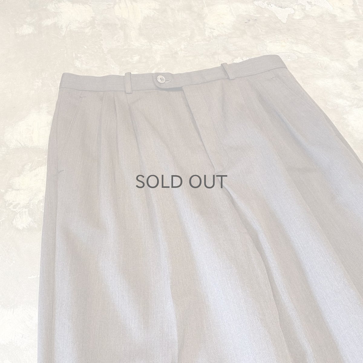 画像3: THREE TUCK WIDE SILHOUETTE COLOR WOOL SLACKS / W33 (3)