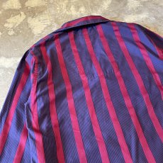 画像9: ALL OVER STRIPE PATTERN OPEN COLLAR PAJAMA L/S SHIRT / Mens S (9)