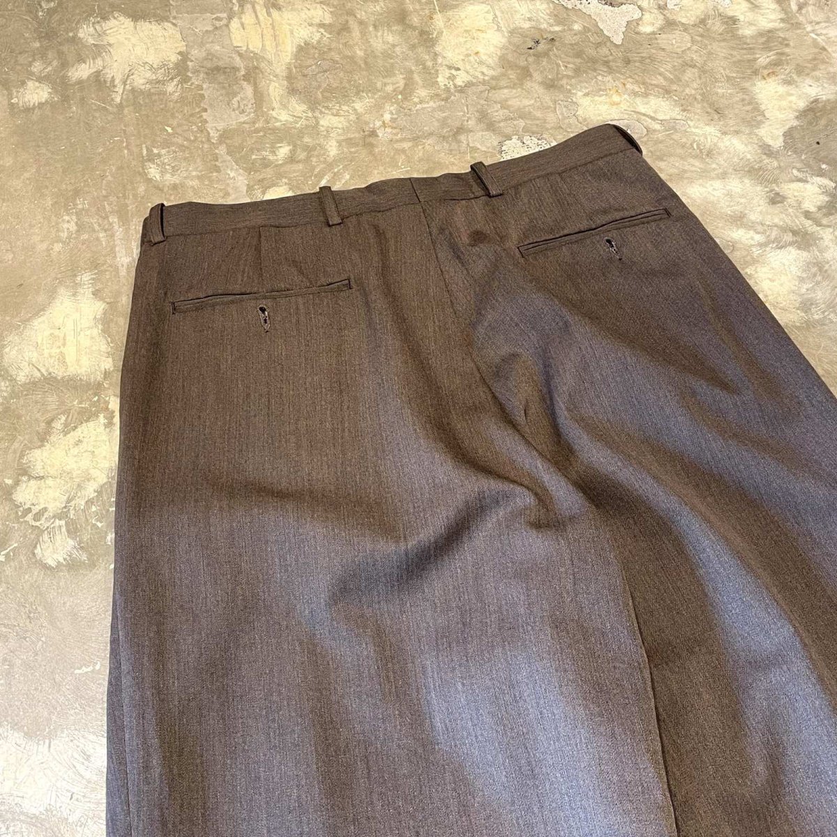 画像9: THREE TUCK WIDE SILHOUETTE COLOR WOOL SLACKS / W33 (9)