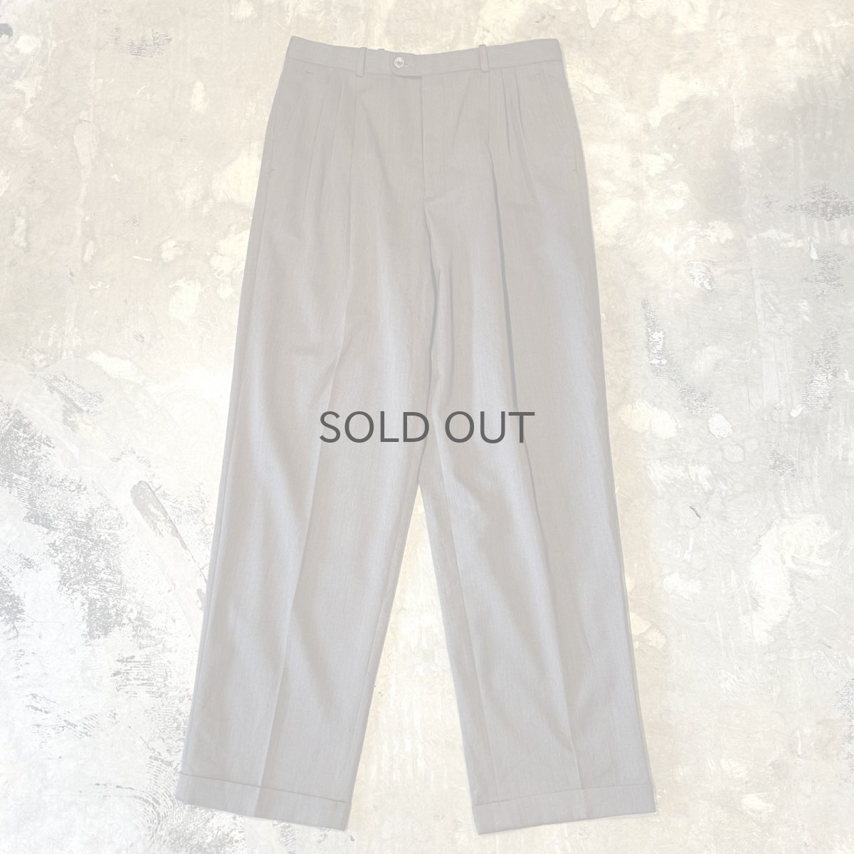 画像1: THREE TUCK WIDE SILHOUETTE COLOR WOOL SLACKS / W33 (1)