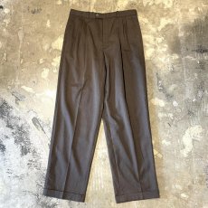 画像1: THREE TUCK WIDE SILHOUETTE COLOR WOOL SLACKS / W33 (1)