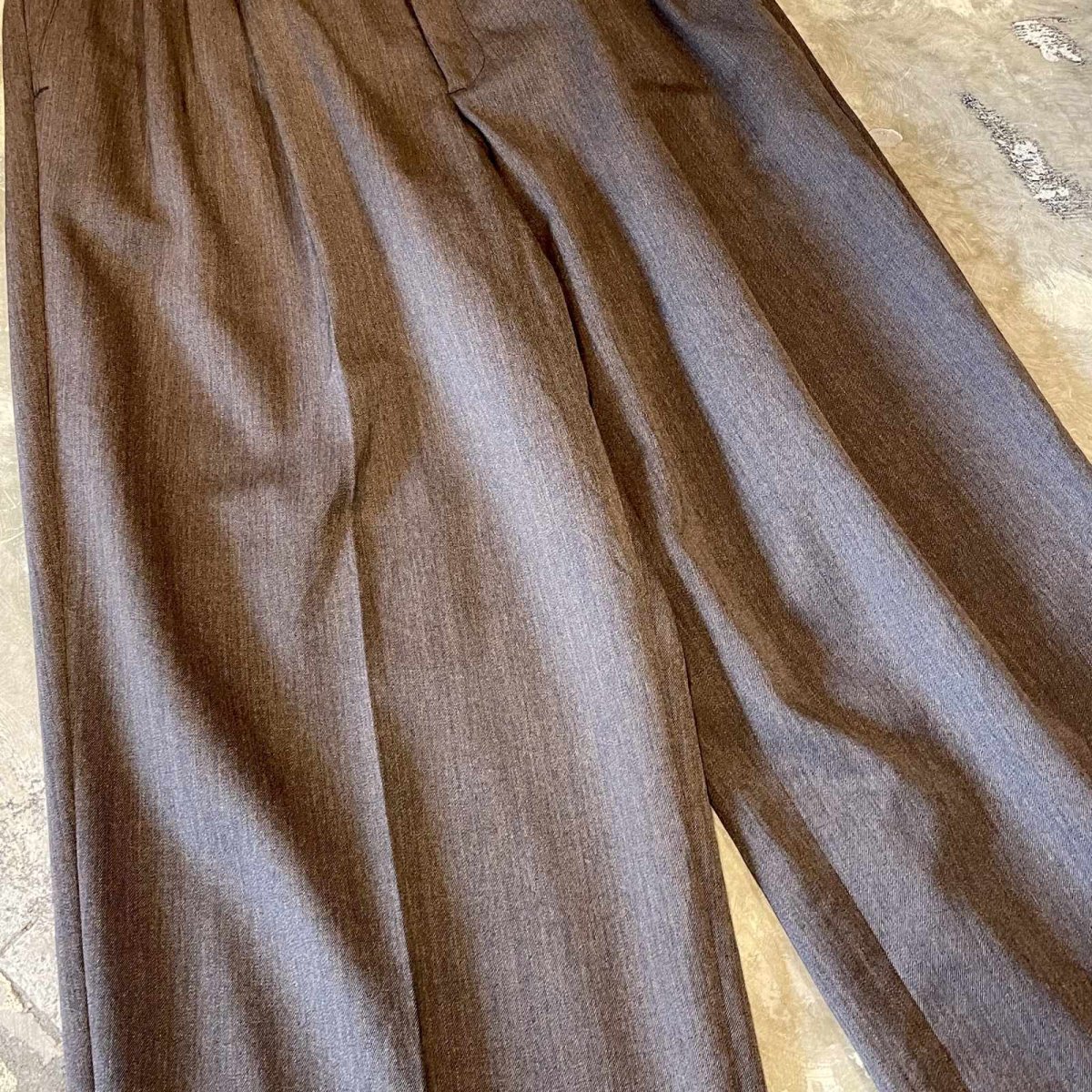 画像5: THREE TUCK WIDE SILHOUETTE COLOR WOOL SLACKS / W33 (5)