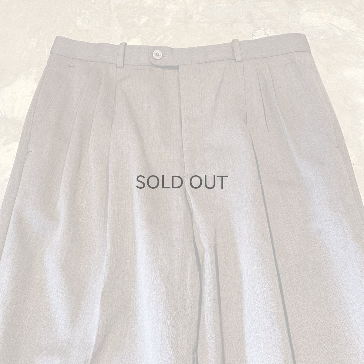 画像10: THREE TUCK WIDE SILHOUETTE COLOR WOOL SLACKS / W33 (10)